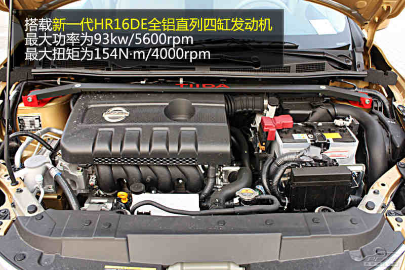 1.6l车型搭载全新hr16de发动机