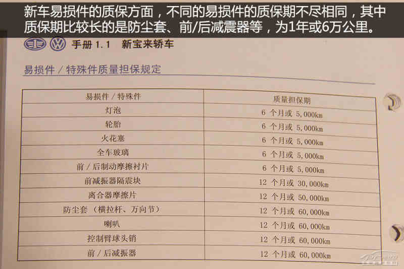 一汽大众新宝来保养详解