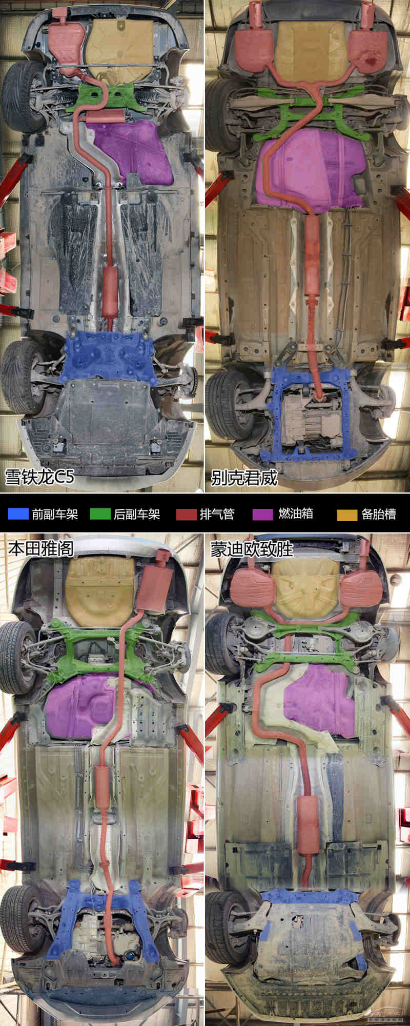 雪铁龙c5/君威/雅阁/蒙迪欧致胜底盘对比